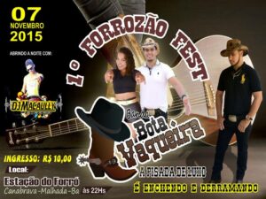 1° Forrozão fest dia 7 de novembro com Bota Vaqueira em Canabrava