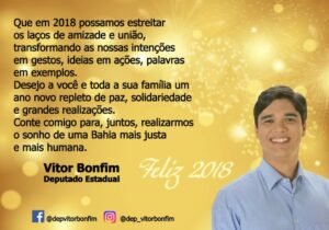 Mensagem do deputado estadual Vítor Bonfim